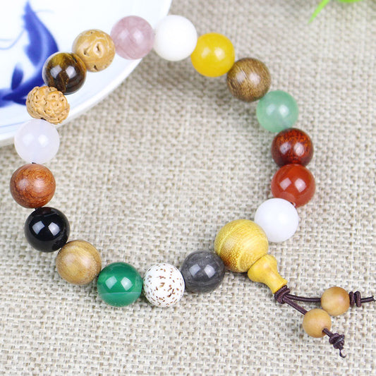 Eighteen Natural Seeds Gemstone Bracelet