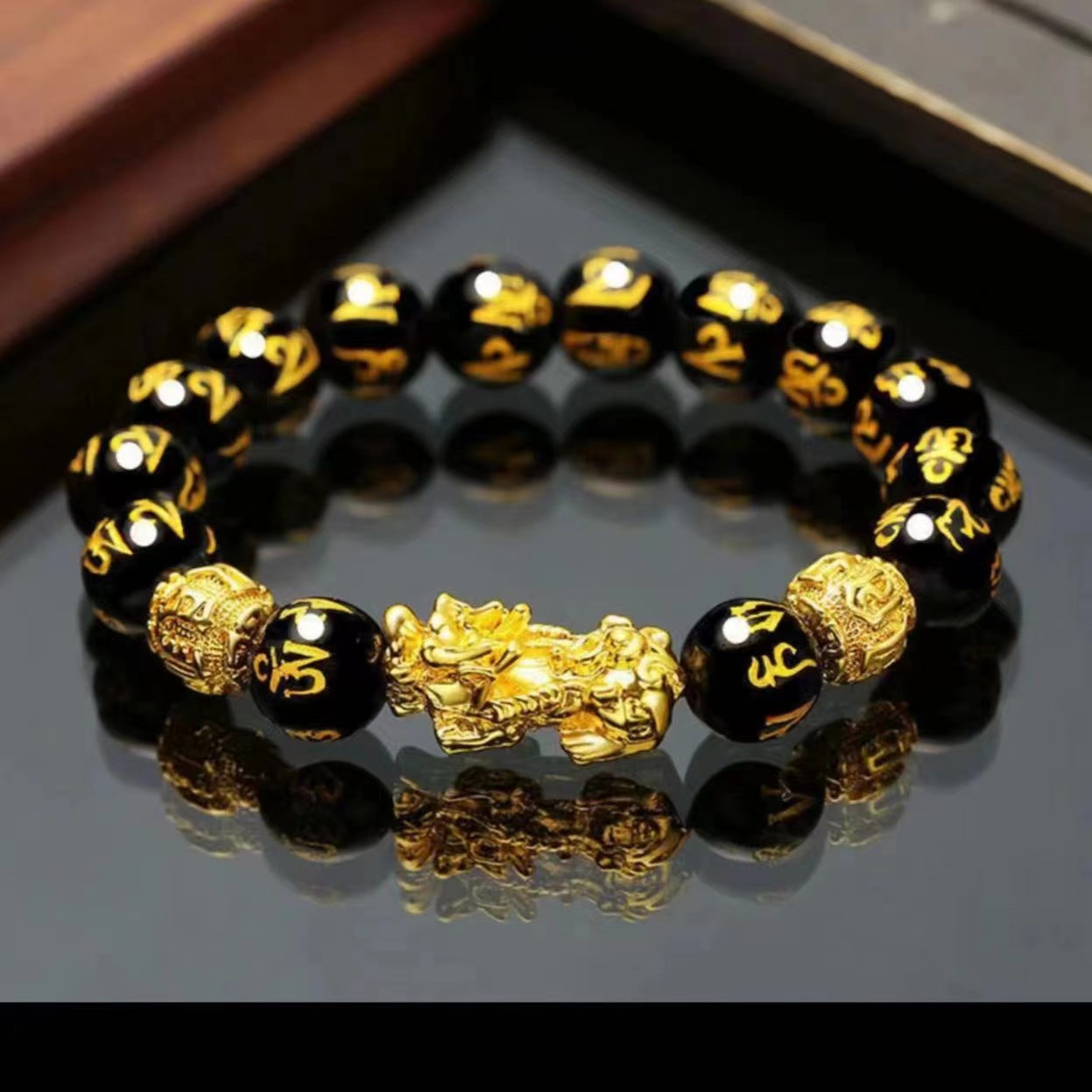 Pixiu Black Obsidian Bracelet for Wealth